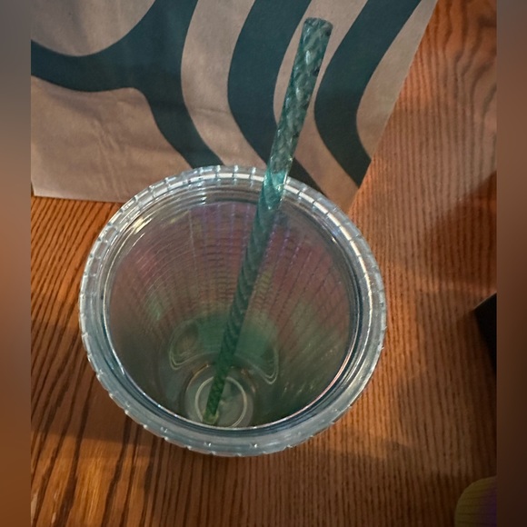 New Starbucks 2023 Jade Green, Gradient Grid 24oz Cup Tumbler Ombre - Picture 5 of 6